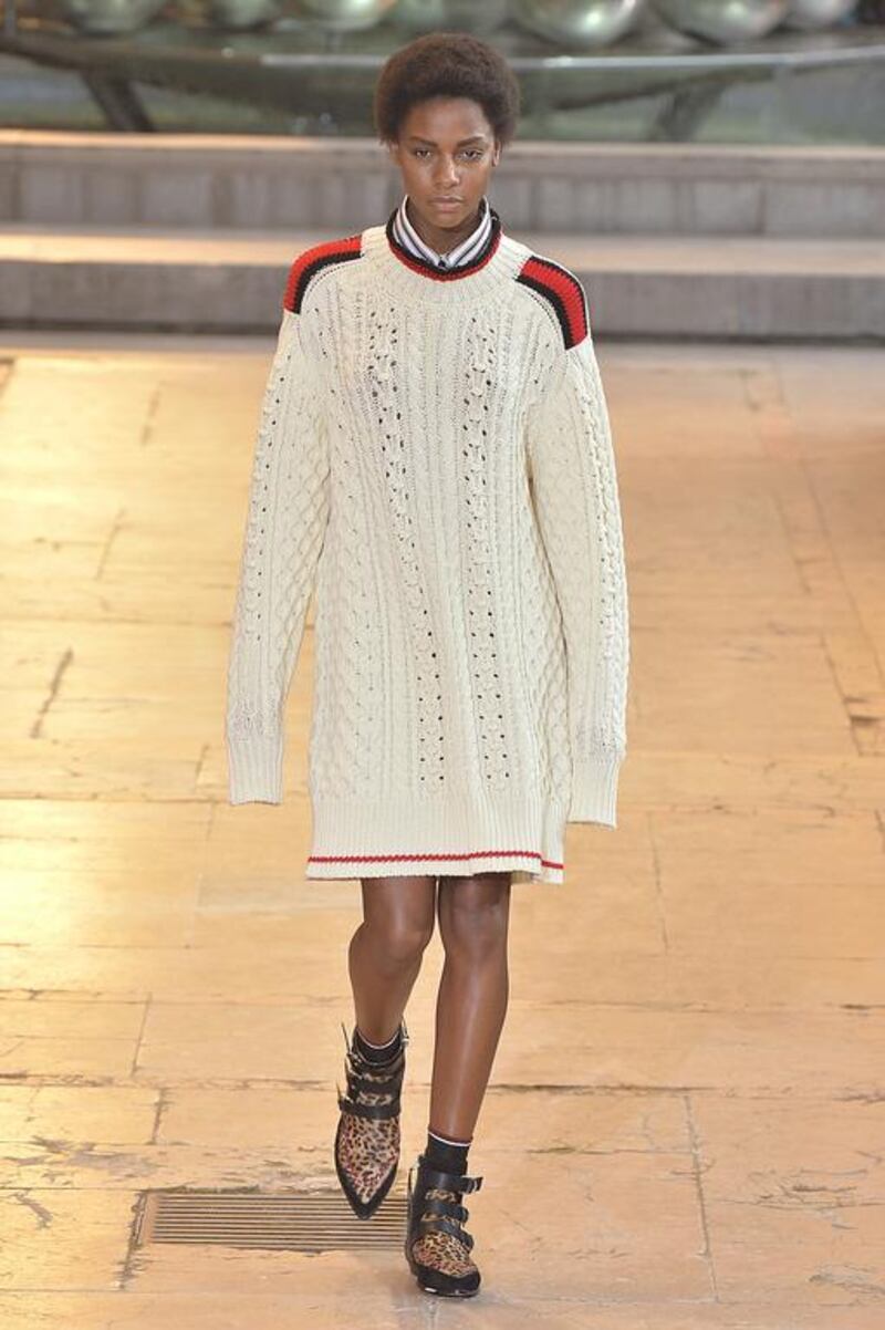 A model walks the runway at the Isabel Marant Autumn Winter 2016 fashion show during Paris Fashion Week. Photo by Catwalking / Getty Images