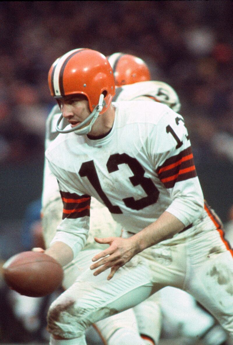 UNSPECIFIED - CIRCA 1963:  Frank Ryan #13 of the Cleveland Browns in action during an NFL football game circa 1963. Ryan played for the Browns from 1962-68. (Photo by Focus on Sport/Getty Images) 
