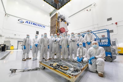 The mechanical team for Nasa's Pace mission, which is preparing to launch. Photo: Nasa