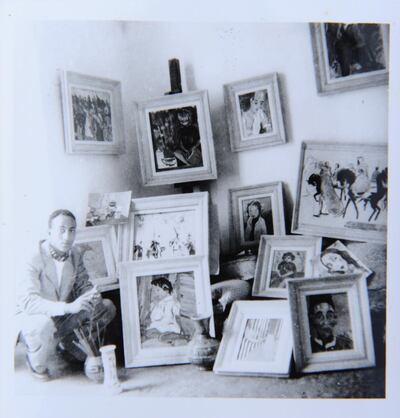 Hassan El Glaoui circa 1943 in his first studio. Touria El Glaoui