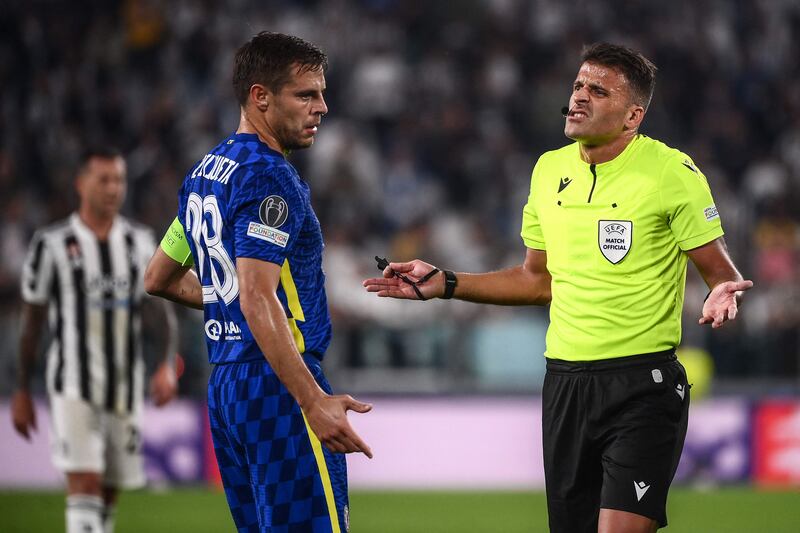 Cesar Azpilicueta – 6, Moved to right wingback in the absence of Reece James. Beaten in the air which saw Chiesa race on to put Juventus ahead. AFP