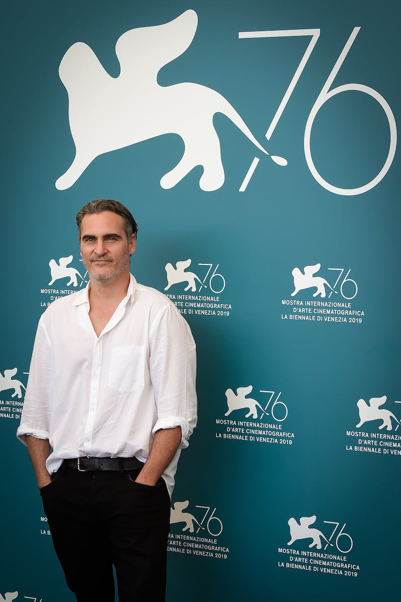 Joaquin Phoenix at the 76 Venice International Film Festival 2019. Joker photocall. Venice (Italy), August 31st, 2019 (photo by Marilla Sicilia/Archivio Marilla Sicilia/Mondadori Portfolio via Getty Images)