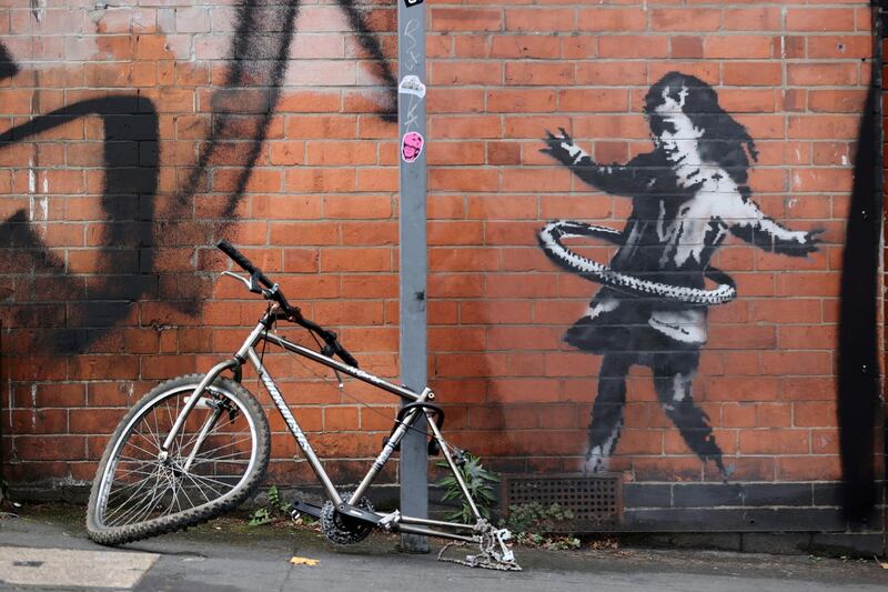 A new Banksy artwork is seen in Rothesay Avenue, Nottingham, Britain October 17, 2020. REUTERS/Carl Recine     TPX IMAGES OF THE DAY
