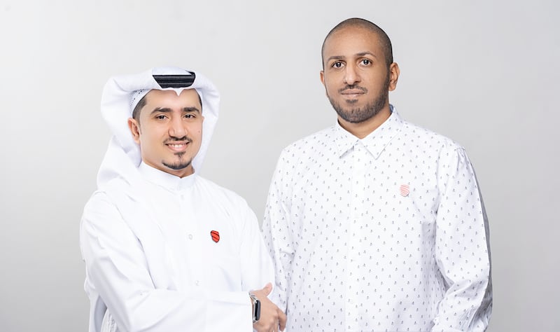 Abdullah Bin Shamlan, left, and Ameen Mahfouz, co-founders of Riyadh-based automotive services start-up Speero. Courtesy Speero