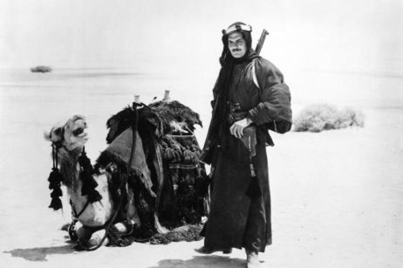 This 1962 photo relased by Colombia Pictures shows Omar Sharif in character, in the movie Lawrence of Arabia. Sharif earned an Academy Award nomination for that film. Columbia Pictures/AP

REF rv08AU-Sharif2 08/08/08