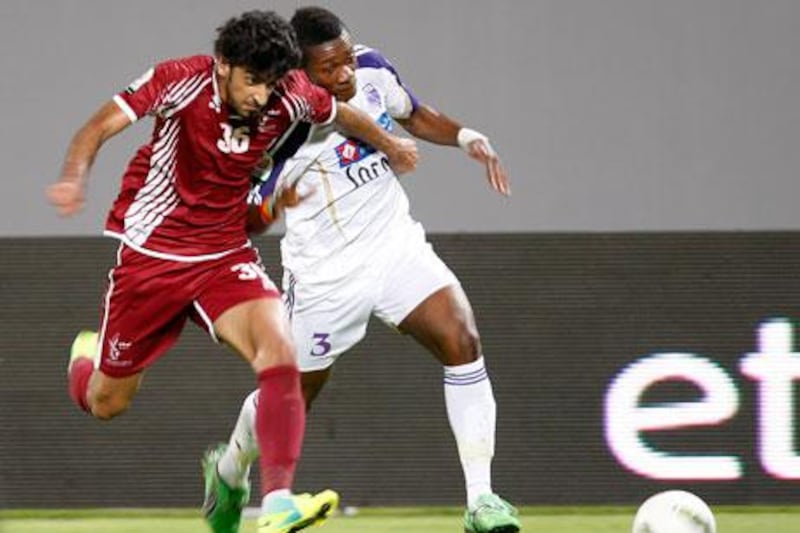 Al Wahda’s Hamdan Al Kamali, left, had previously received an offer from Lyon in the summer.