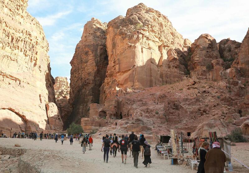 Tourists visit Jordan's archaeological city of Petra. AFP