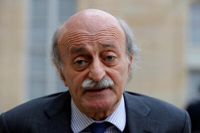 FILE PHOTO: Lebanese Druze leader Walid Jumblatt leaves the Elysee Palace in Paris following a meeting with French President Francois Hollande, February 21, 2017. REUTERS/Philippe Wojazer/File Photo