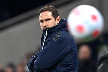 Evertonâ€™s manager Frank Lampard reacts during the English Premier League soccer match between Tottenham Hotspur and Everton in London, Britain, 07 March 2022.   EPA/ANDY RAIN EDITORIAL USE ONLY.  No use with unauthorized audio, video, data, fixture lists, club/league logos or 'live' services.  Online in-match use limited to 120 images, no video emulation.  No use in betting, games or single club / league / player publications