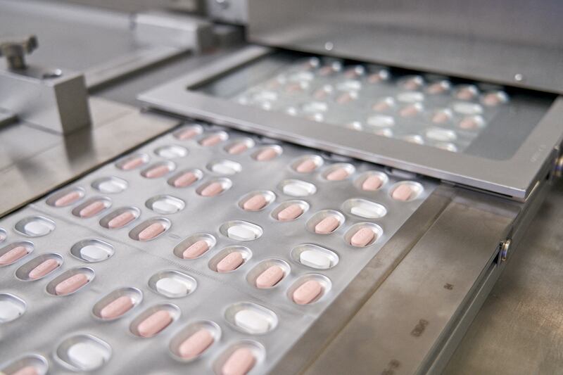 Paxlovid, Pfizer's Covid-19 pill, seen here being manufactured in Ascoli, Italy. Pfizer via Reuters