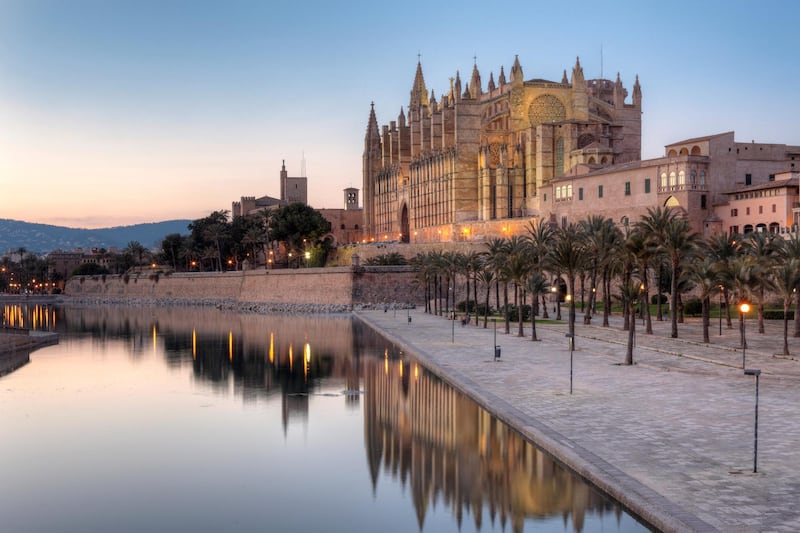 Cathedral La Seu, Parc de Mar, Palma de Mallorca, Majorca, Balearic Islands, Spain