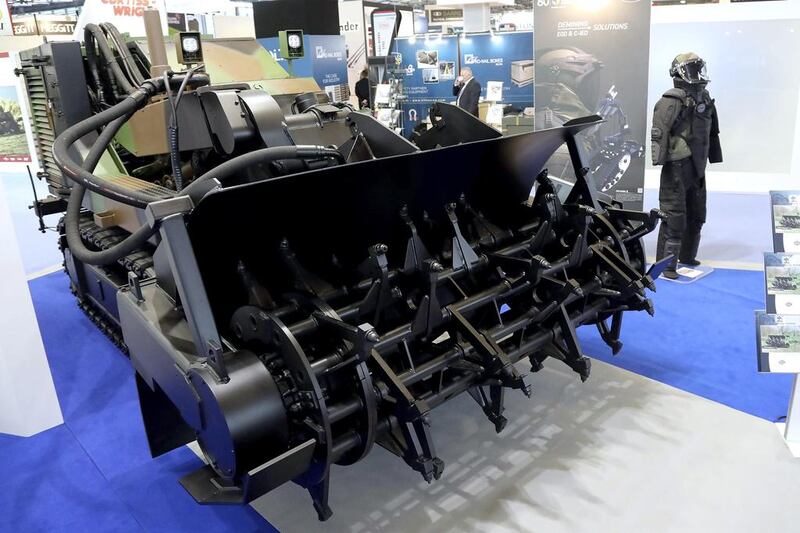 A mine clearing vehicle at the Eurosatory defence show.  Jaques Demarthon/AFP