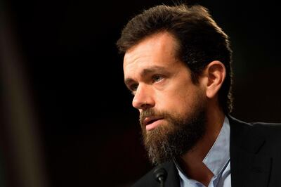 (FILES) In this file photo taken on September 05, 2018 CEO of Twitter Jack Dorsey testifies before the Senate Intelligence Committee on Capitol Hill in Washington, DC. Twitter chief Jack Dorsey backed on January 13, 2021, its ban of US President Donald Trump, but said it sets a "dangerous" precedent and represents a failure to promote healthy conversation on the platform / AFP / Jim WATSON
