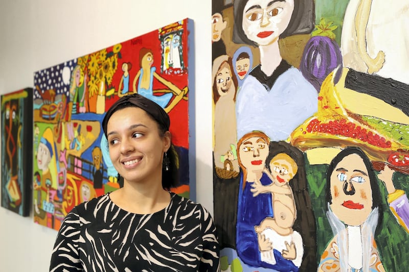 Dubai, United Arab Emirates - November 30, 2020: Masterpieces by Namrata Pagarani. Mawaheb, an art studio for people with disabilities, hosts its final exhibition before it closes. Monday, November 30th, 2020 in Dubai. Chris Whiteoak / The National