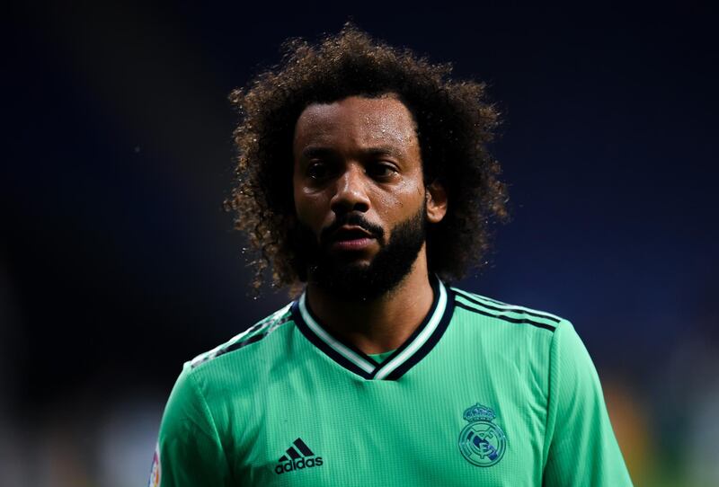 Marcelo looks on during the match against Espanyol. Getty