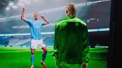 Norway and Manchester City striker Erling Haaland at the launch of the video game EA Sports FC 24. The football game is still one of the most popular titles in the region. Photo: Instagram / erling.haaland