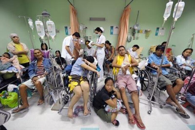 Patients suffering from leptospirosis are treated at an overcrowded government hospital in Manila.