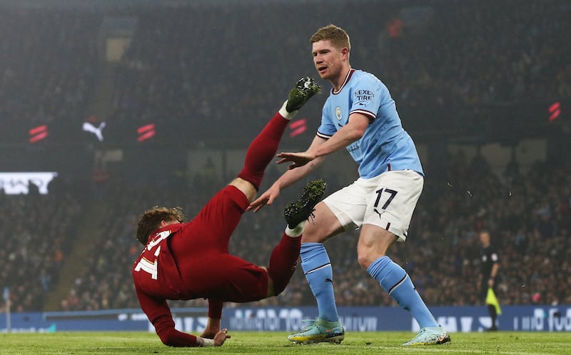 Kevin De Bruyne had a great game for Manchester City. EPA