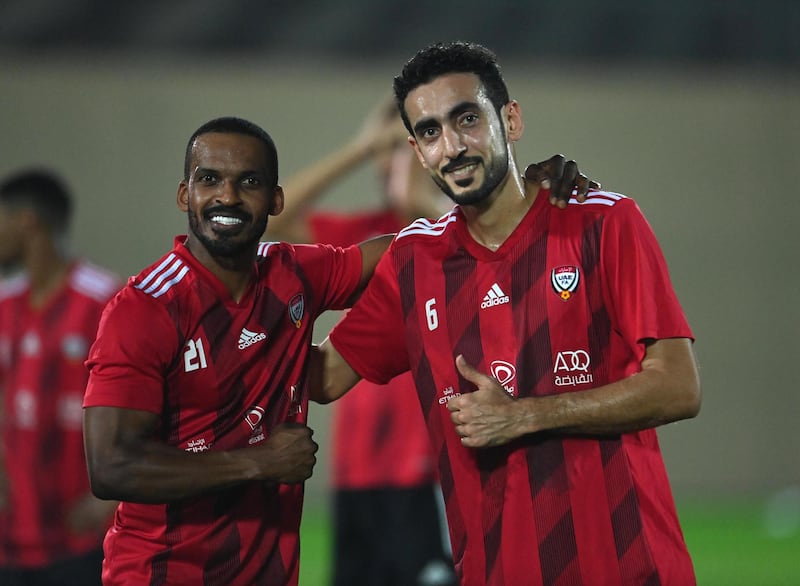 UAE football team train in Dubai ahead of upcoming World Cup qualifiers. 