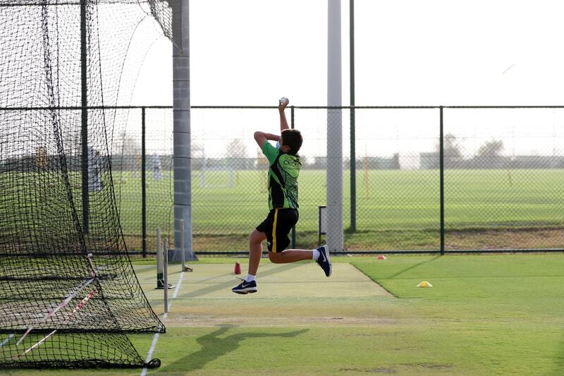 Dubai, United Arab Emirates - Reporter: Paul Radley. Sport. Christopher Woolley. Cricket training returns with Its just cricket UAE returning to training in Jebel Ali. Monday, June 1st, 2020. Dubai. Chris Whiteoak / The National