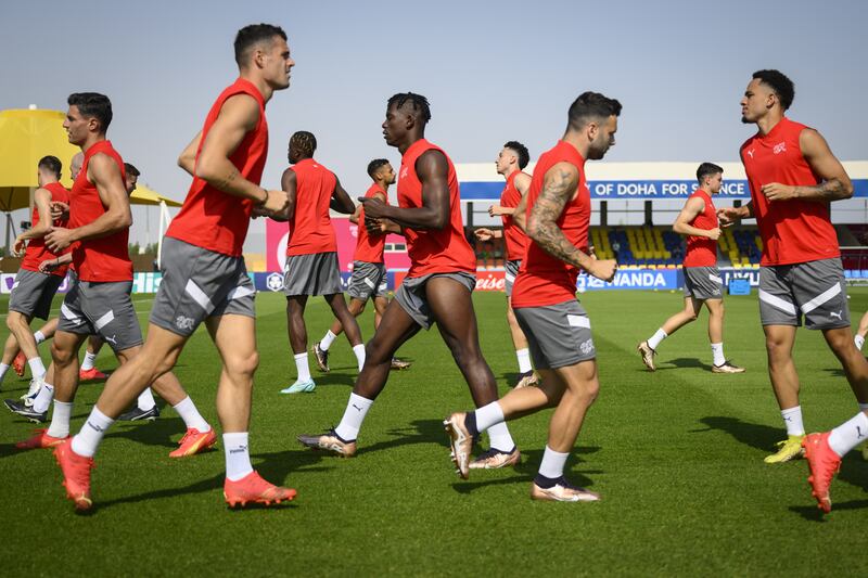 Switzerland's team are preparing for their last-16 tie. EPA