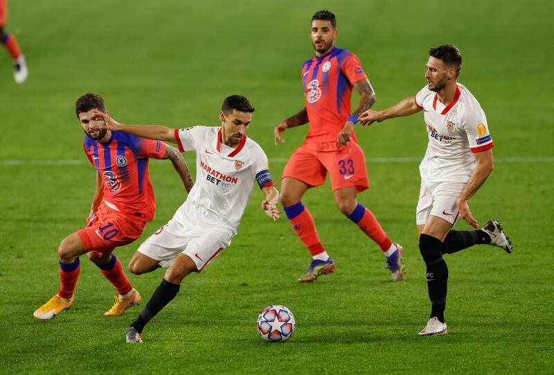 DF: Jesus Navas 6 – The former Manchester City man, who now operates as a full back, was slightly underwhelming going forward with the ball. Was replaced in the second half. Reuters