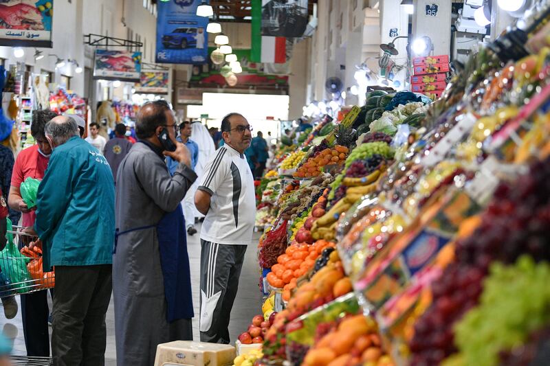 Shoppers at the traditional Al Mubarakiya market in Kuwait City, on the first day of Ramadan. EPA