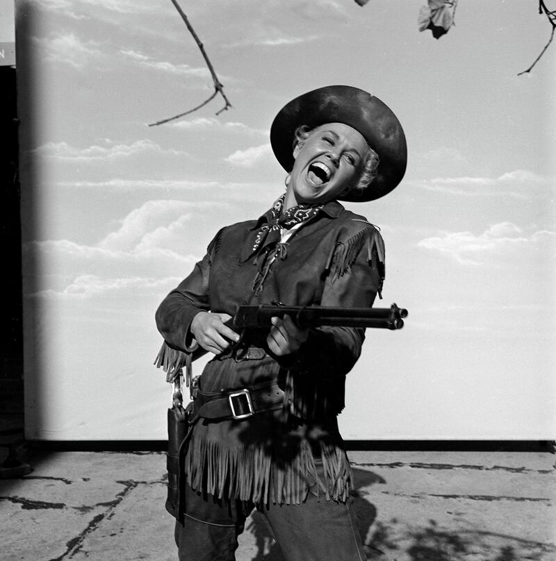 UNITED STATES - JANUARY 01:  Actress Doris Day in costume on the set of Calamity Jane.  (Photo by Ed Clark/The LIFE Picture Collection/Getty Images)
