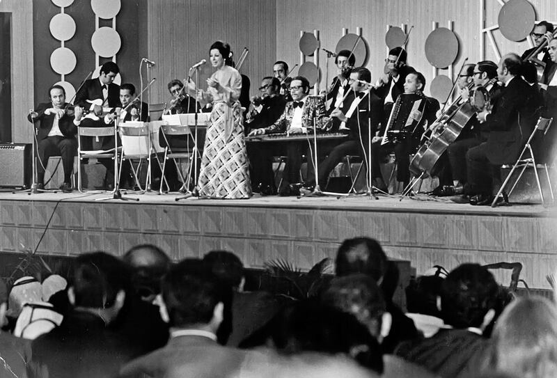 Egyptian singer Najat Al Saghira performs in Abu Dhabi for 1972 National Day celebrations where she sang the UAE national anthem (Eds note ** karen**this caption info needs confirmation)

Courtesy Al Ittihad
