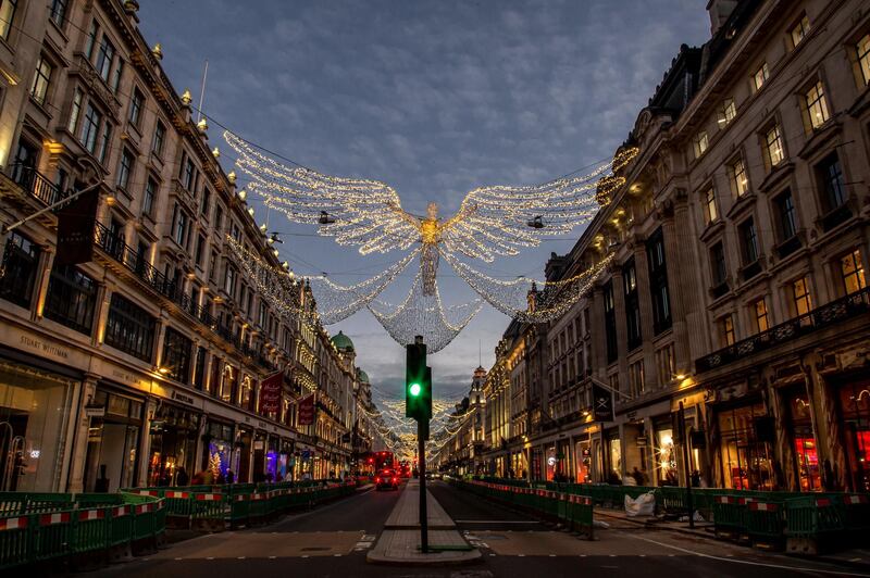 Locations in London during lockdown in the lead up to Christmas 2020. Regent Street