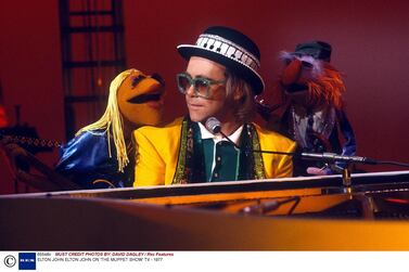 Elton John on an episode of 'The Muppet Show' in 1977. Rex Features 