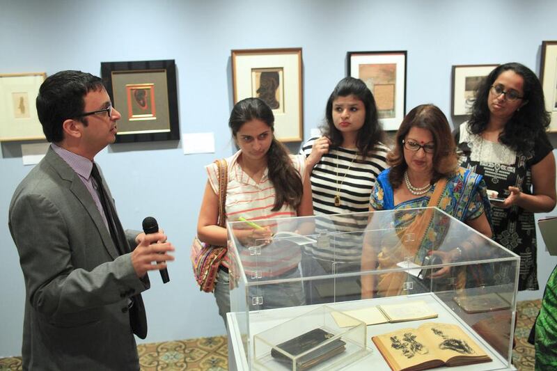 Nishad Avari, the associate specialist in contemporary Indian art at Christie’s, gives a guided tour of Indian art in Mumbai. Subhash Sharma for The National