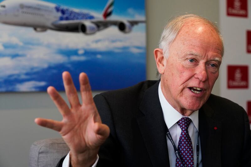 Tim Clark, president of Emirates, said the airline is due to meet Boeing next week to seek more clarity on the 777X delivery timeline. AP