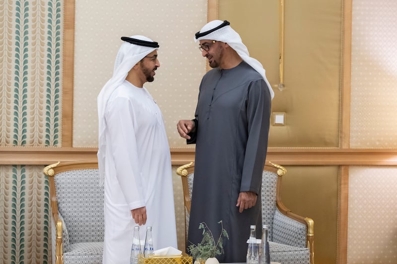 The President with Sheikh Hamdan bin Zayed, Ruler’s Representative in Al Dhafra 