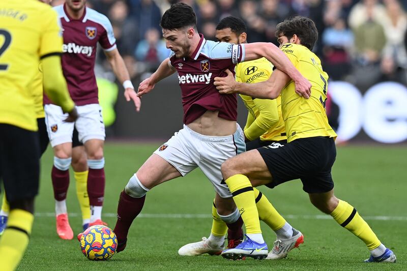 Declan Rice – 7. Had a good game in the middle of the park. The England international once again proved he can more than hold his own against the big teams. AFP