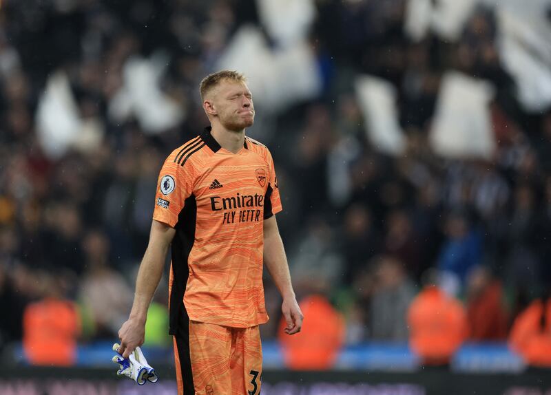 ARSENAL RATINGS: Aaron Ramsdale - 6: Nervy start from goalkeeper with slips, poor clearances and dodgy handling. Fine save low down to deny Saint-Maximin late in first half, though. Busy second half, pulling off several good stops, as Gunners threw caution to wind looking for goals. Reuters