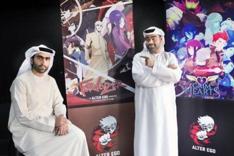 Ahmed al Mutawa, 28 (left) and Ahmed al Mutawa, 30 have created an Arabic anime film series which they hope will get picked up by local TV stations. DELORES JOHNSON / The National