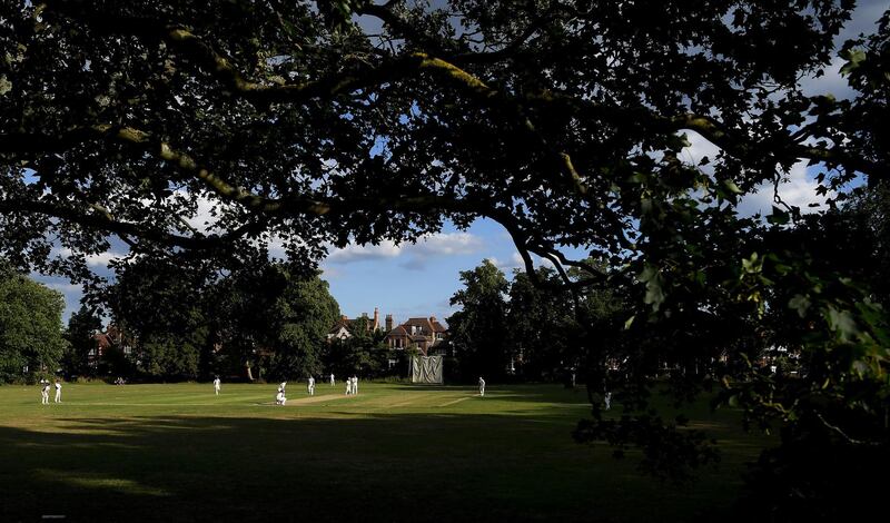 A local cricket match at Putney Cricket Club in London on Saturday,  July 11. Getty