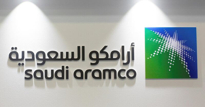 Logo of Saudi Aramco is seen at the 20th Middle East Oil & Gas Show and Conference (MOES 2017) in Manama, Bahrain, March 7, 2017. REUTERS/Hamad I Mohammed/File Photo