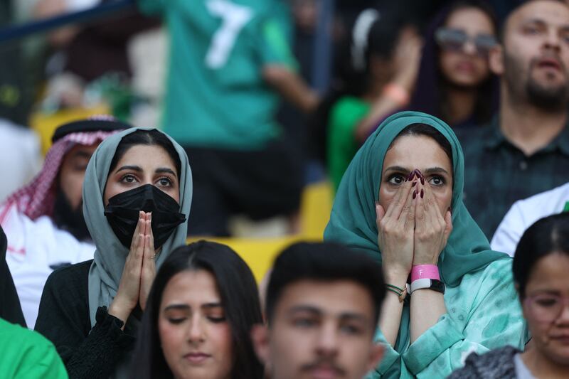 Excitement turned to dejection as the fans watched the game slip away. AFP