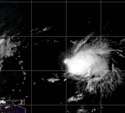 A satellite image of Tropical Storm Fiona. Photo: NOAA / NESDIS / STAR GOES-East GEOCOLOR