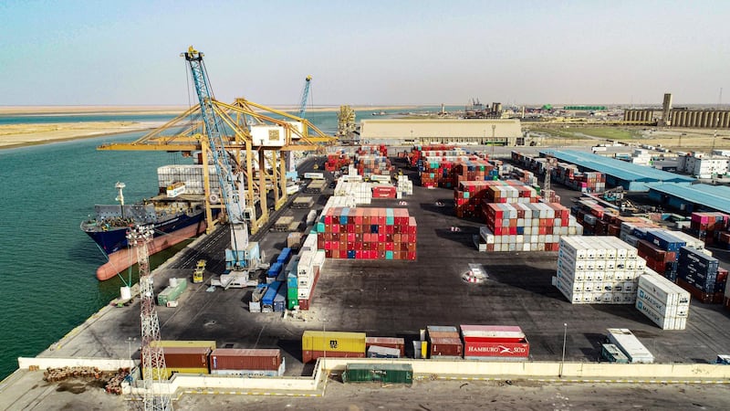 Goods await sterilisation at the port of Umm Qasr, Basra, Iraq. AP Photo