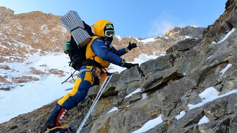Polish climber Magdalena Gorzkowska attempts to climb the K2 mountain in winter, in Pakistan. Handout via REUTERS