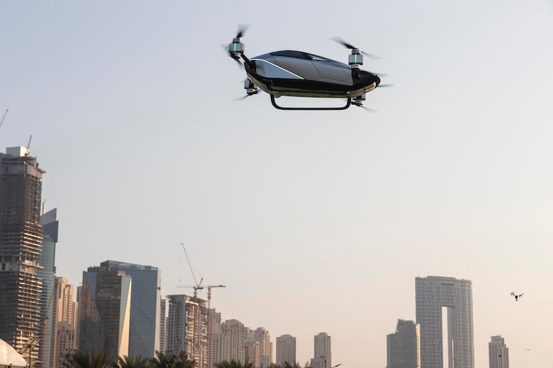 People in Dubai Marina might have spotted an unusual looking vehicle taking to the sky on Monday evening.

