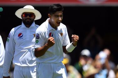 Pakistan pacer Naseem Shah finally got the wicket of Australia's David Warner on day three of the first Test in Brisbane. AFP
