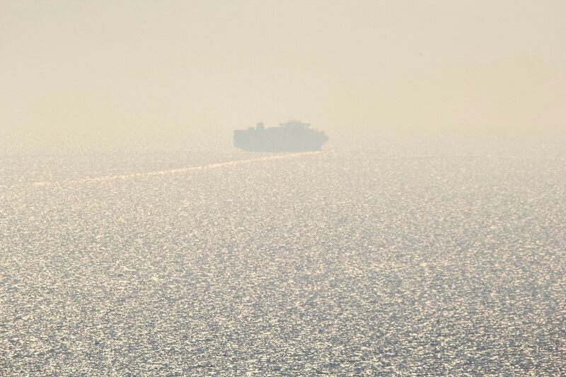 A cargo ship off the southern port of Odesa, Ukraine, using new Black Sea shipping lanes. AFP