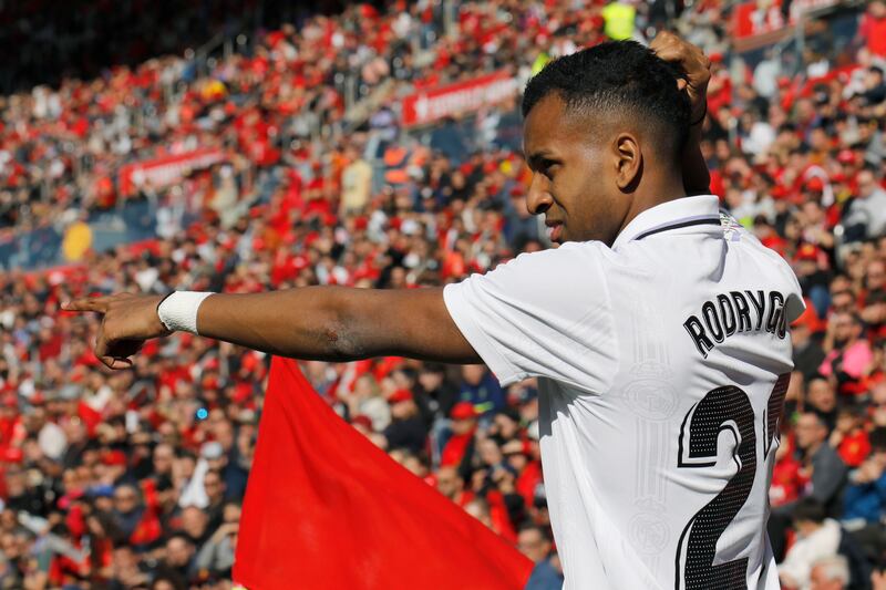 Real Madrid's Rodrygo in action. AP