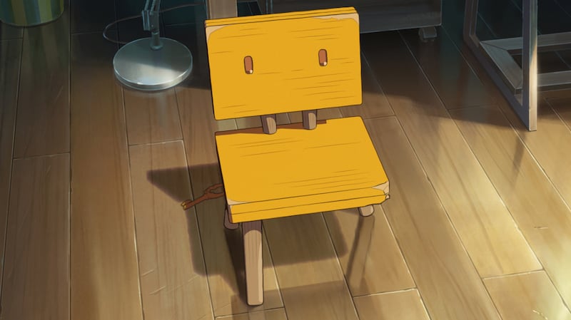 And at one stage, Souta is transformed into a three-legged chair