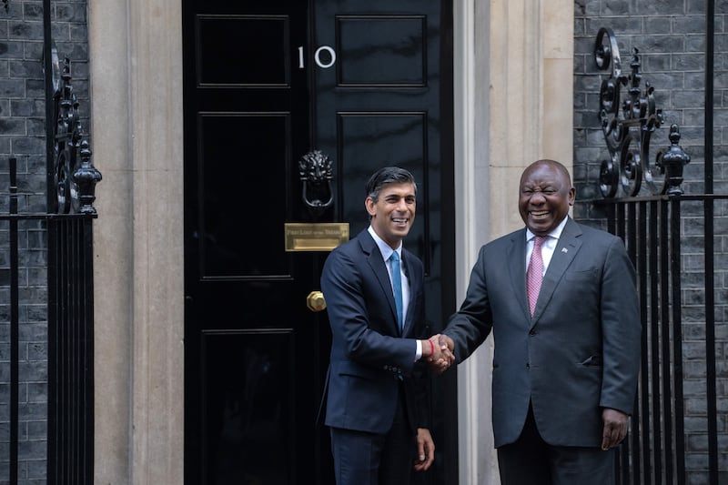 Rishi Sunak wasn't the only non-white office holder to welcome Cyril Ramaphosa to London. Getty Images