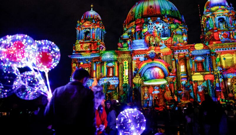 The illuminated Berlin Cathedral during the Festival of Lights in Berlin, Germany. EPA